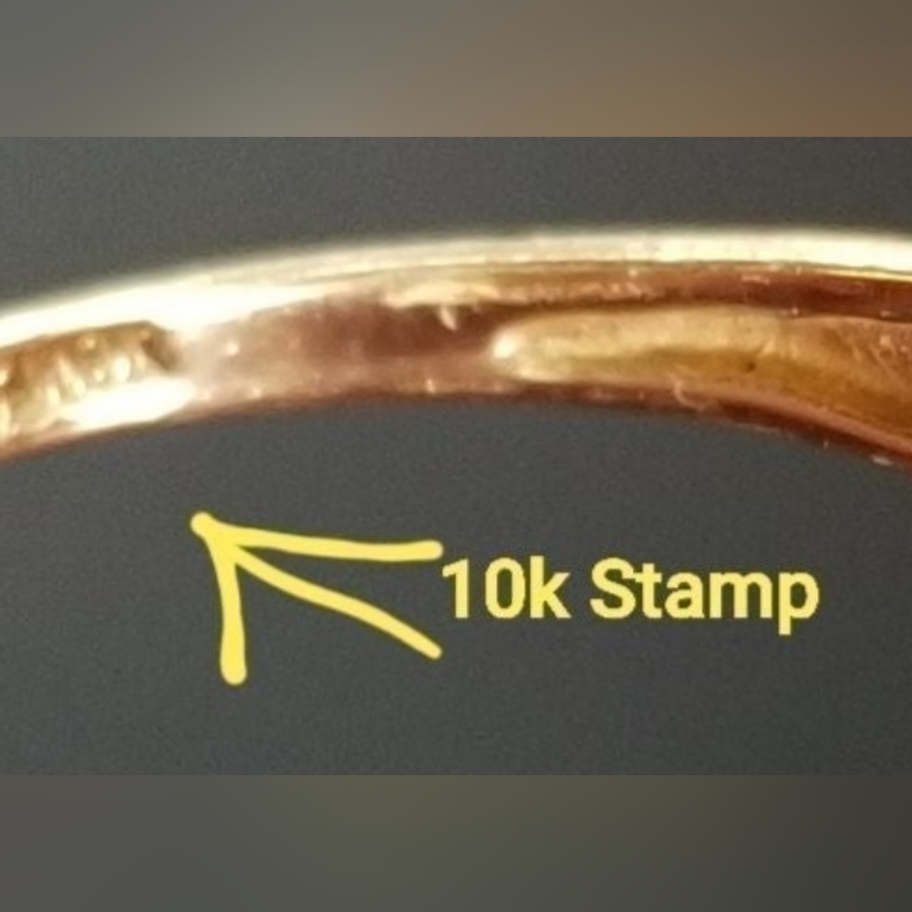 10K Gold Double Heart Ring - Picture 7 of 9